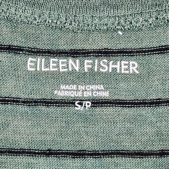 Eileen Fisher Women’s Tank Top Small Size Petite Nori Signature Striped Green - Picture 4 of 5
